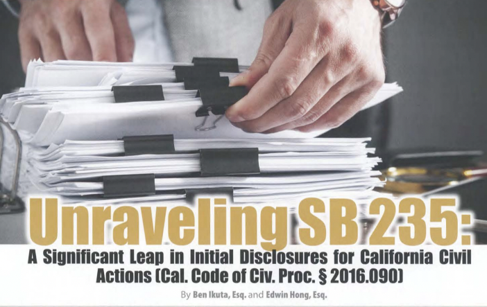 Unraveling SB235: A Significant Leap in Initial Disclosures for California Civil Actions